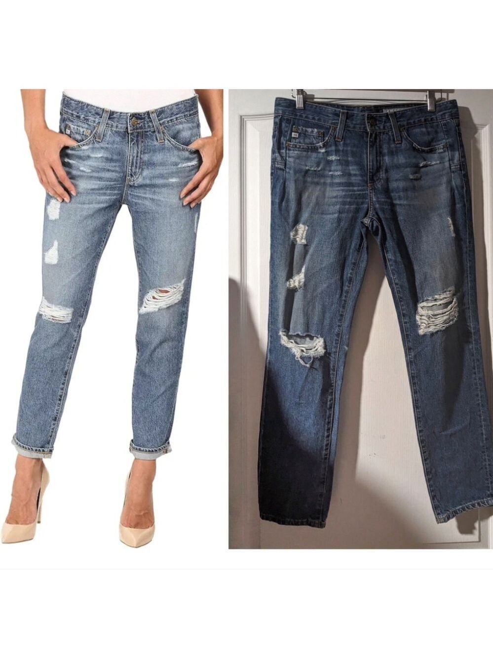 AG Adriano Goldschmied | The Beau Slouchy Skinny Blue Jeans